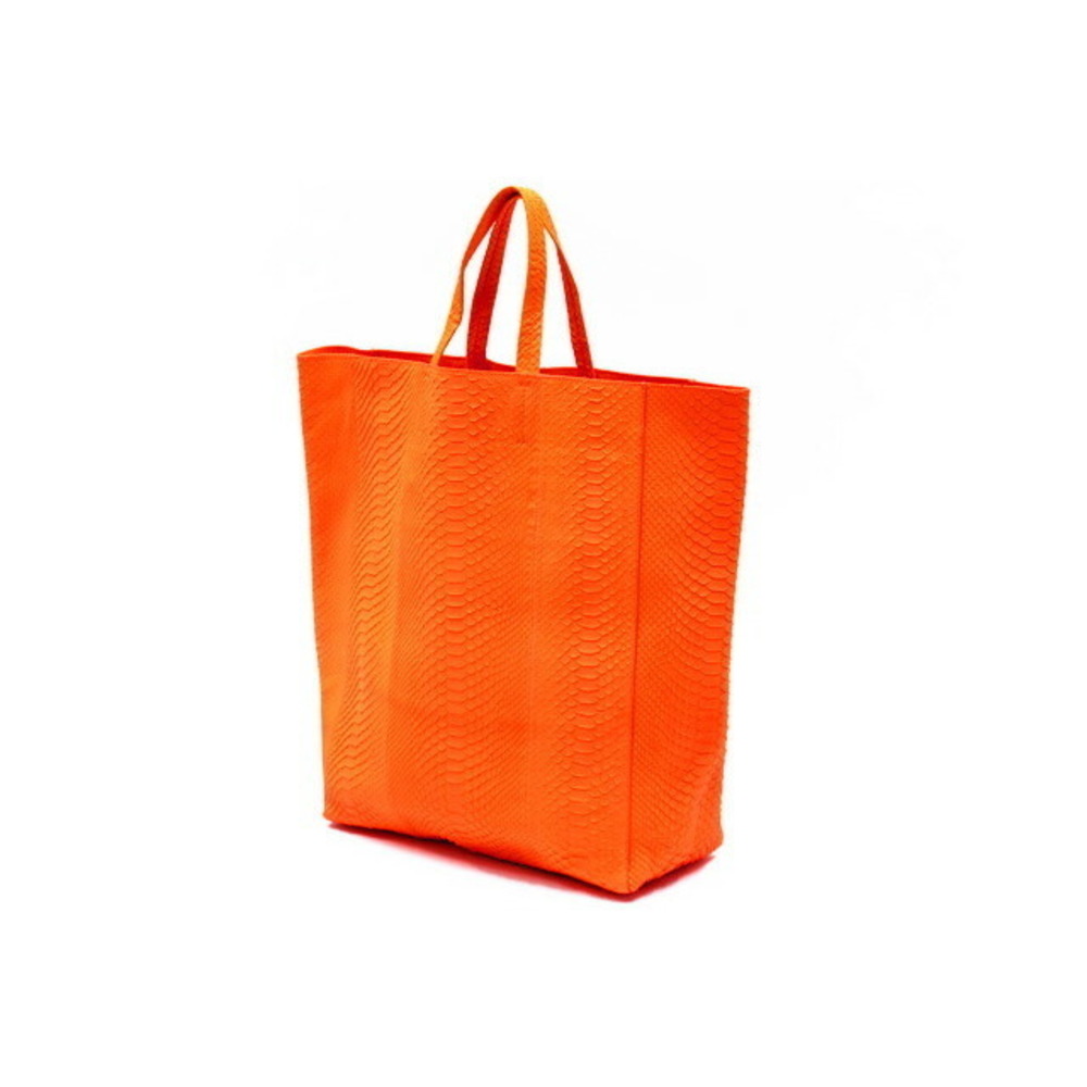 Celine Tote Bag Cabas Python Leather Orange - image 3